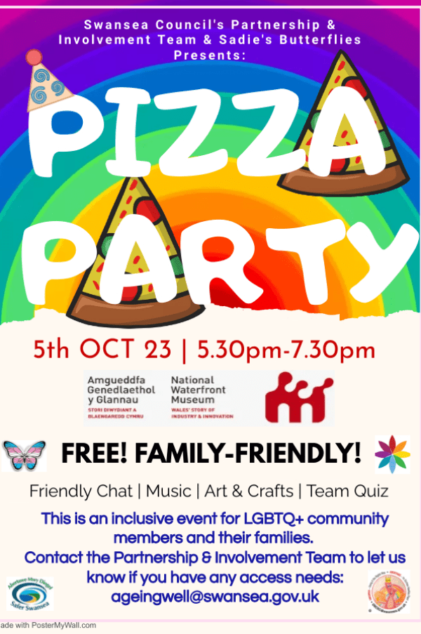 LGBTQIA+ Pizza Party/Parti Pitsa LGBTQIA+ at Swansea Waterfront Museum ...