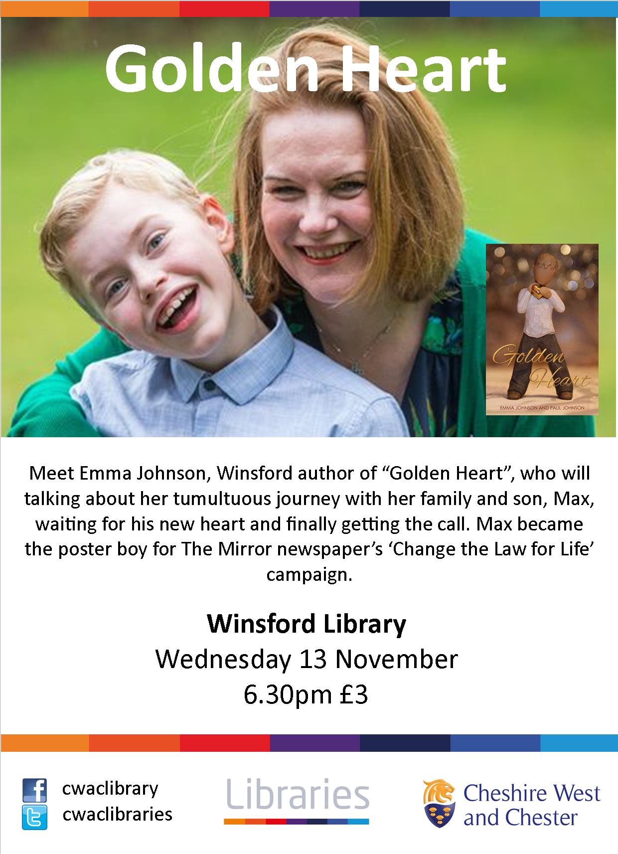 Golden Heart by Emma and Paul Johnson at Winsford Library event tickets