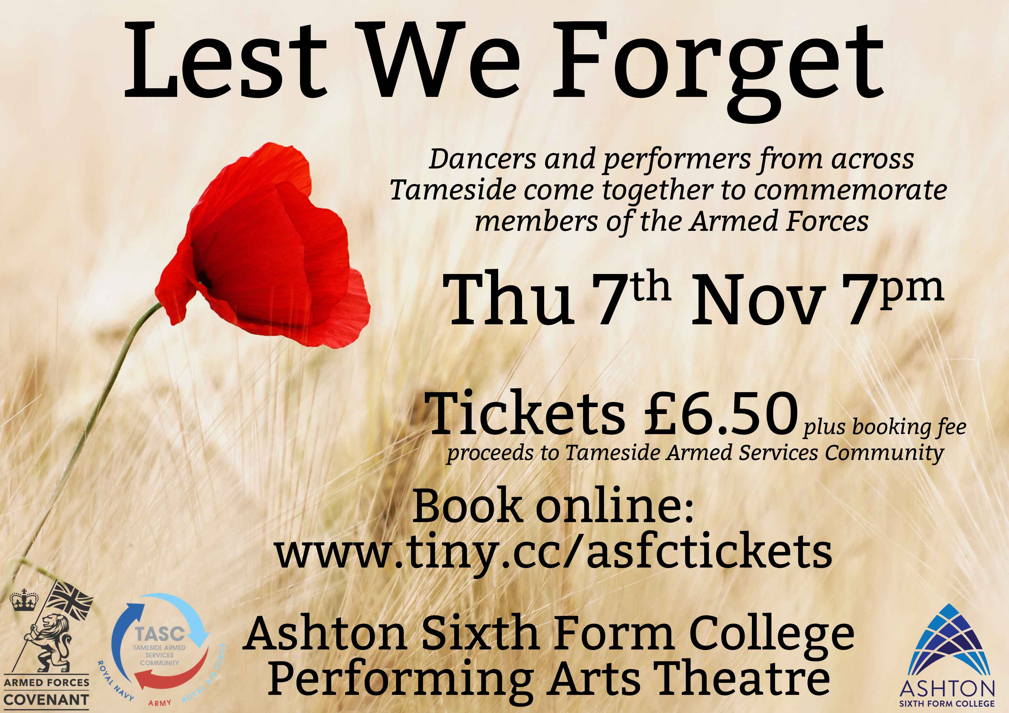 Lest We Forget Tasc Charity Dance Show At Ashton Sixth Form