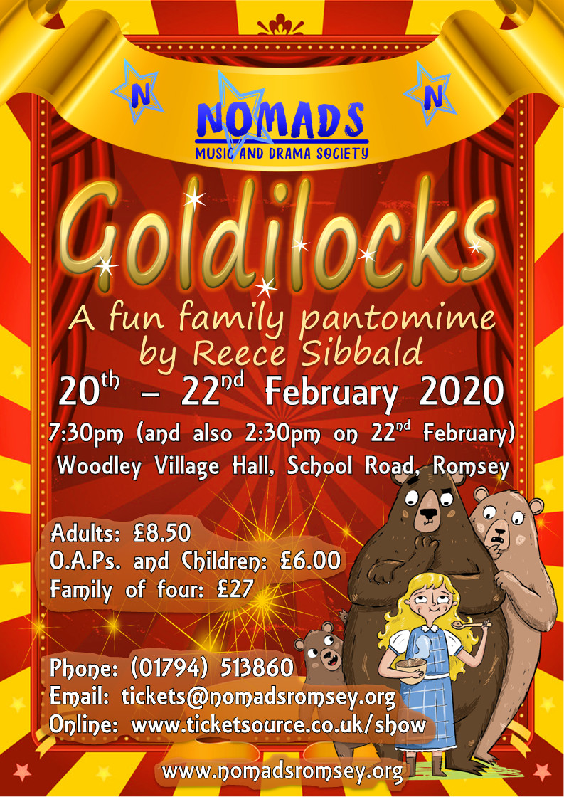Goldilocks Pantomime at Woodley Village Hall event tickets from