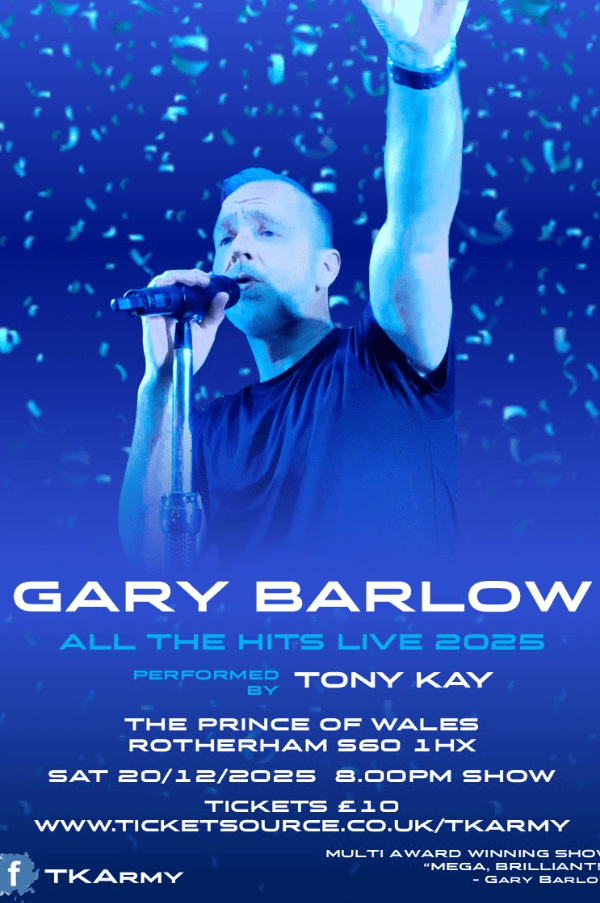 Gary Barlow Tribute by Tony Kay - Prince of Wales - Rotherham at Prince ...