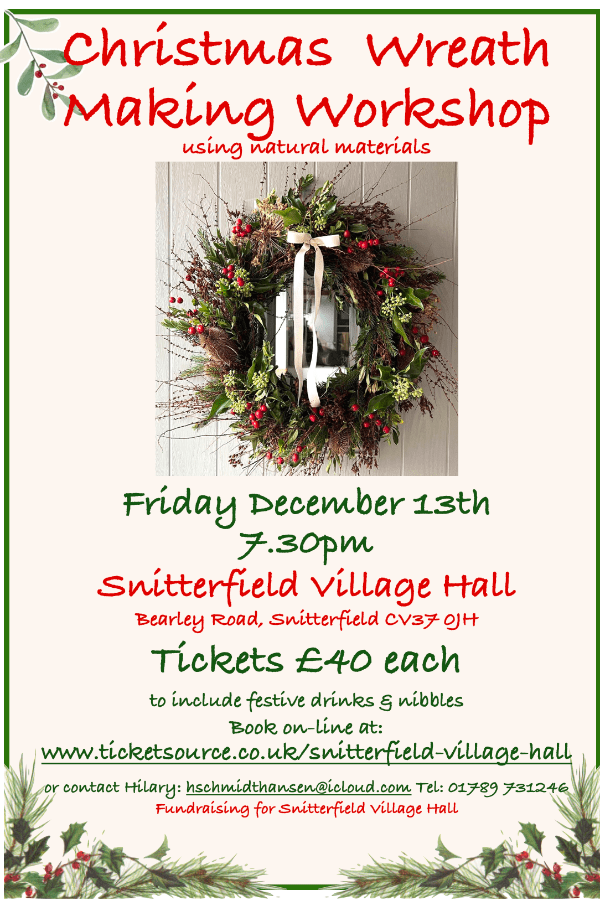 Christmas Wreath Making at Snitterfield Village Hall event