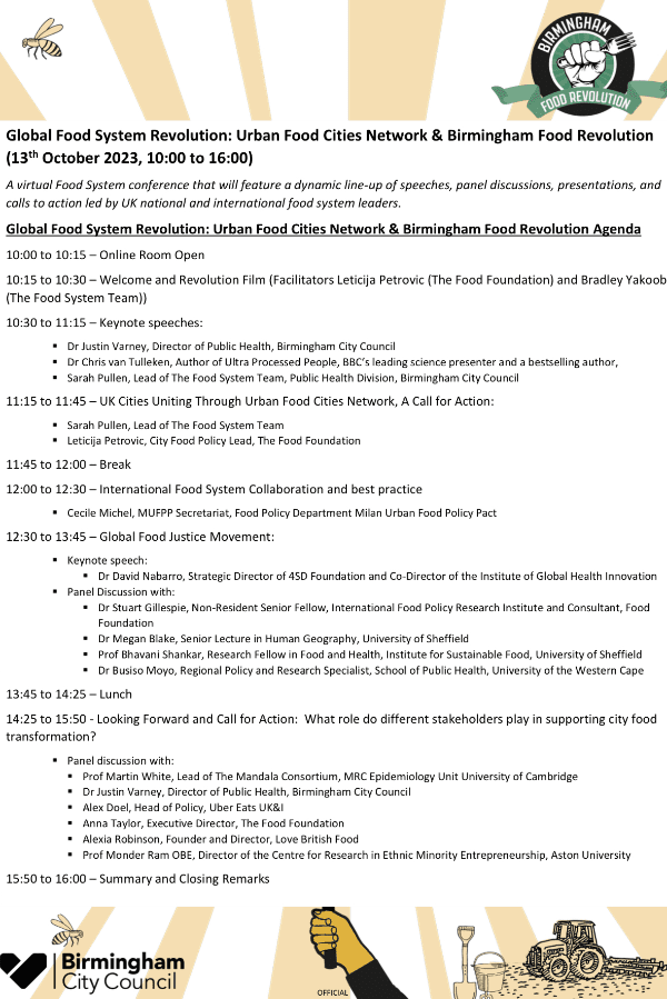 Global Food System Revolution Urban Food Cities Network & Birmingham
