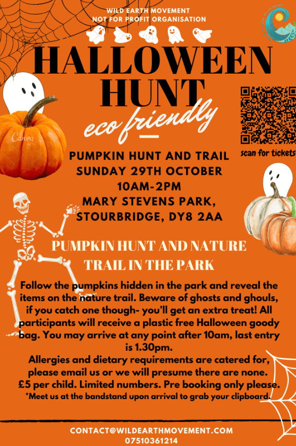 Pumpkin trail and eco friendly Halloween hunt at Mary Stevens Park